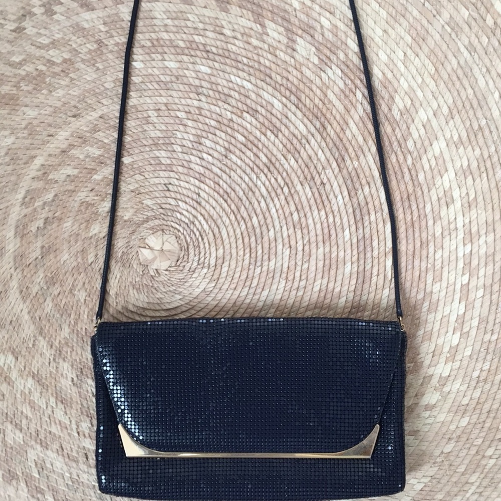 Vintage blue glomesh metal mesh handbag